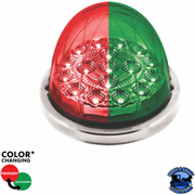 17 LED WATERMELON DUAL FUNCTION DOUBLE FURY LIGHT FLUSH MOUNT KIT WITH LOW PROFILE SS BEZEL (Choose Color) WATERMELON Red / Green Dark Slate Gray