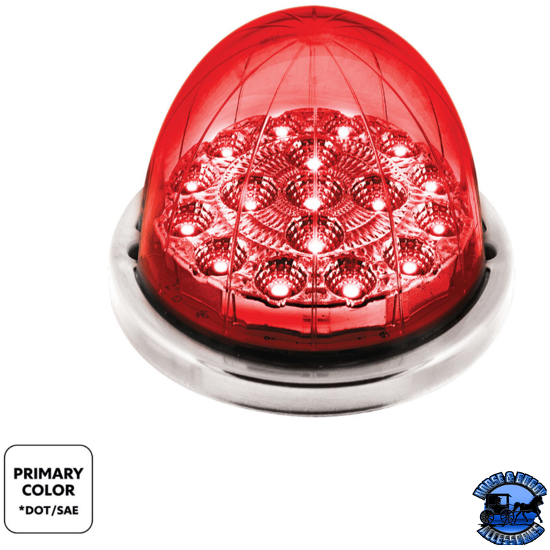 17 LED WATERMELON DUAL FUNCTION DOUBLE FURY LIGHT FLUSH MOUNT KIT WITH LOW PROFILE SS BEZEL (Choose Color) WATERMELON Amber / Blue,Amber / Green,Amber / Red,Amber / White,Red / Blue,Red / Green,Red / White Firebrick