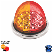 17 LED WATERMELON DUAL FUNCTION DOUBLE FURY LIGHT FLUSH MOUNT KIT WITH LOW PROFILE SS BEZEL (Choose Color) WATERMELON Amber / Red Coral