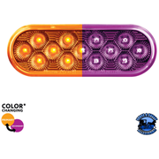 13 LED 6" OVAL DOUBLE FURY LIGHT (Choose Color) light Amber / Purple Sienna