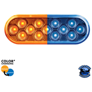 13 LED 6" OVAL DOUBLE FURY LIGHT (Choose Color) light Amber / Blue Sandy Brown
