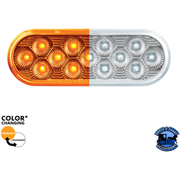 13 LED 6" OVAL DOUBLE FURY LIGHT (Choose Color) light Amber / White Gray