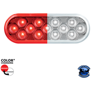 13 LED 6" OVAL DOUBLE FURY LIGHT (Choose Color) light Red / White Gray