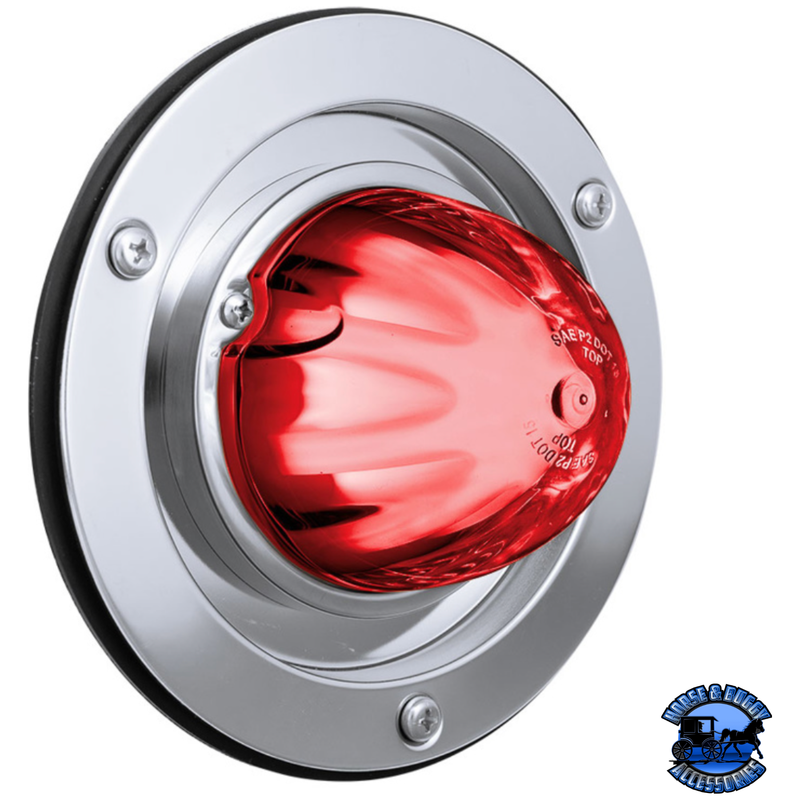 9 LED DUAL FUNCTION GLOLIGHT WATERMELON SLEEPER BUNK KIT WITH 304 STAINLESS STEEL BEZEL (Choose LED Color) (Choose Lens Color) WATERMELON Red / Red Gray