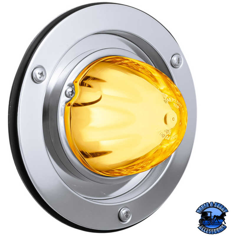 9 LED DUAL FUNCTION GLOLIGHT WATERMELON SLEEPER BUNK KIT WITH 304 STAINLESS STEEL BEZEL (Choose LED Color) (Choose Lens Color) WATERMELON Amber / Clear Gray