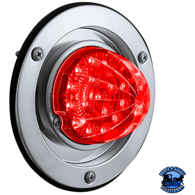 17 LED DUAL FUNCTION WATERMELON REFLECTOR LIGHT SLEEPER BUNK KIT WITH 304 SS BEZEL (Choose LED Color) (Choose Lens) WATERMELON Red / Red Gray