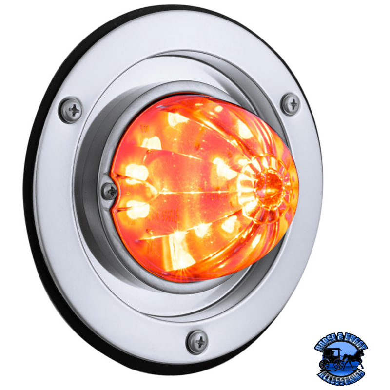 17 LED DUAL FUNCTION WATERMELON LIGHT SLEEPER BUNK KIT WITH 304 STAINLESS STEEL BEZEL (Choose LED Color) (Choose Lens) Watermelon Light Amber / Clear Light Gray