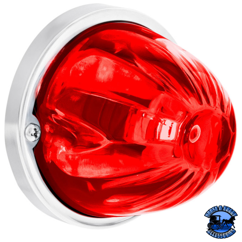 STAR-BURST GLASS WATERMELON LIGHT FLUSH MOUNT KIT (Choose LED Color) (Choose Lens Color) watermelon glass lens Red / Red Light Gray