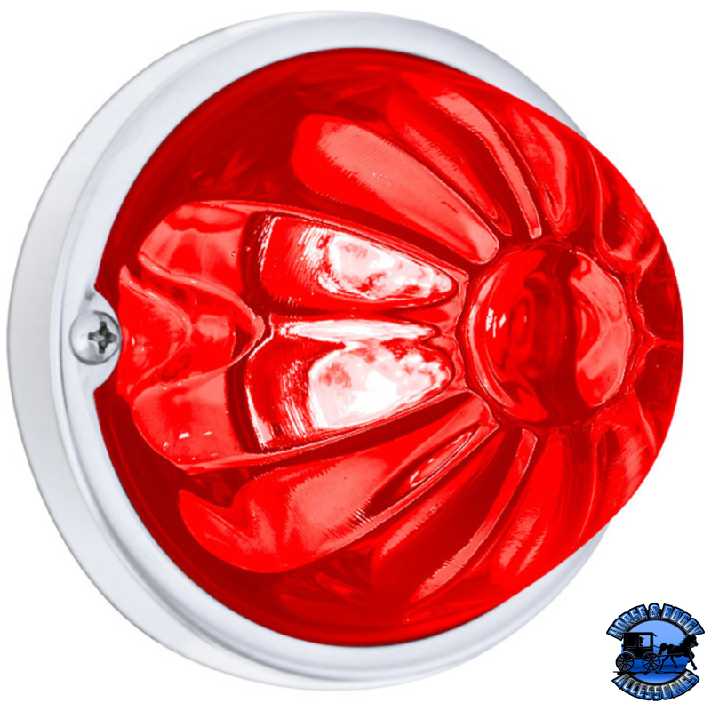 GLASS WATERMELON LIGHT KIT WITH 4 LED LIGHT (Choose LED Color) (Choose Lens Color) watermelon glass lens Red / Red Light Gray
