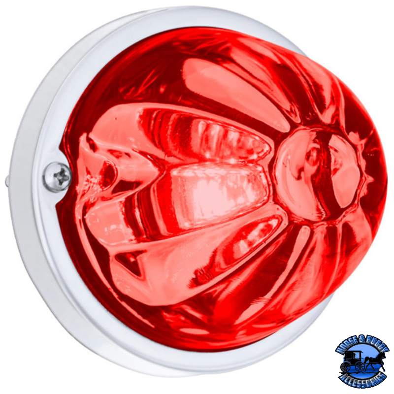 GLASS WATERMELON LIGHT KIT WITH LED LIGHT (Choose LED Color) (Choose Lens Color) watermelon glass lens Red / Red Firebrick