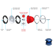 GLASS WATERMELON LIGHT KIT FOR 3/4" MINI LIGHT (Choose Lens Color) watermelon glass lens Amber Lens,Dark Amber Lens,Red Lens,Clear Lens Dark Slate Gray