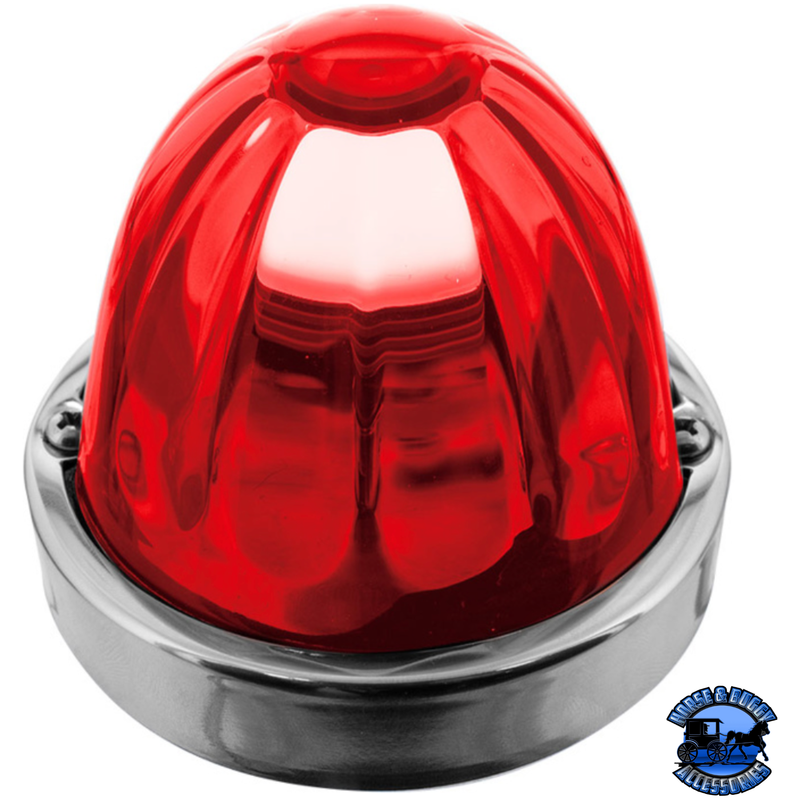 GLASS WATERMELON FLUSH MOUNT KIT 1157 2 wire (Choose Lens Color) WATERMELON Red Firebrick