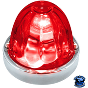 DUAL FUNCTION GLASS WATERMELON FLUSH MOUNT KIT WITH LED BULB (Chose LED Color) (Choose Lens Color) WATERMELON Red / Red Light Gray
