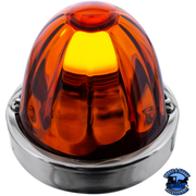 DUAL FUNCTION GLASS WATERMELON FLUSH MOUNT KIT WITH LED BULB (Chose LED Color) (Choose Lens Color) WATERMELON Amber / Dark Amber Black