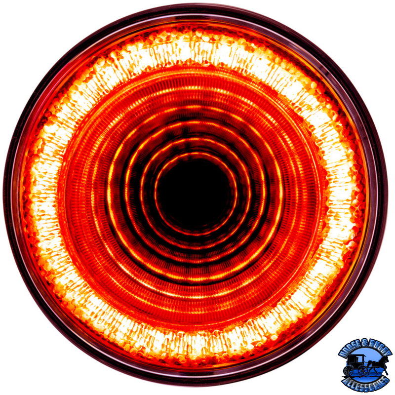 24 LED 4" ROUND MIRAGE LIGHT (STOP, TURN & TAIL) (Choose Lens) light Clear Firebrick