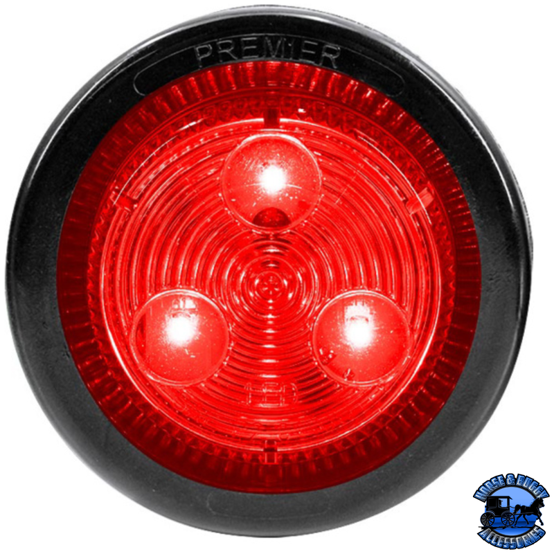 3 LED 2" ROUND LOW PROFILE LIGHT (CLEARANCE/MARKER) (Choose Grommet) LED Circular Light With Dark Slate Gray