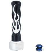 THREAD-ON FLAME GEARSHIFT KNOB WITH ADAPTER FOR EATON FULLER 9/10 SPEED (Choose Color) SHIFTER Matte Black Dark Slate Gray