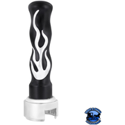 THREAD-ON FLAME GEARSHIFT KNOB WITH ADAPTER FOR EATON FULLER 13/15/18 SPEED (Choose Color) Shift Cover Black Dark Slate Gray