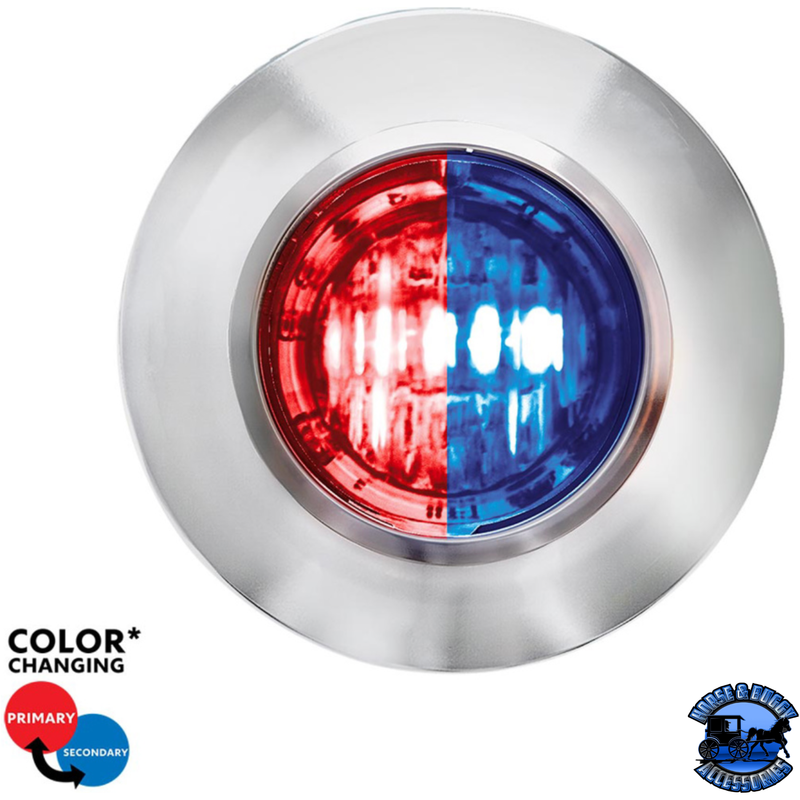 2 LED 3/4" MINI DUAL FUNCTION DOUBLE FURY LIGHT (CLEARANCE/MARKER) (Choose LED Color) Clearance Light Red & Blue Light Gray
