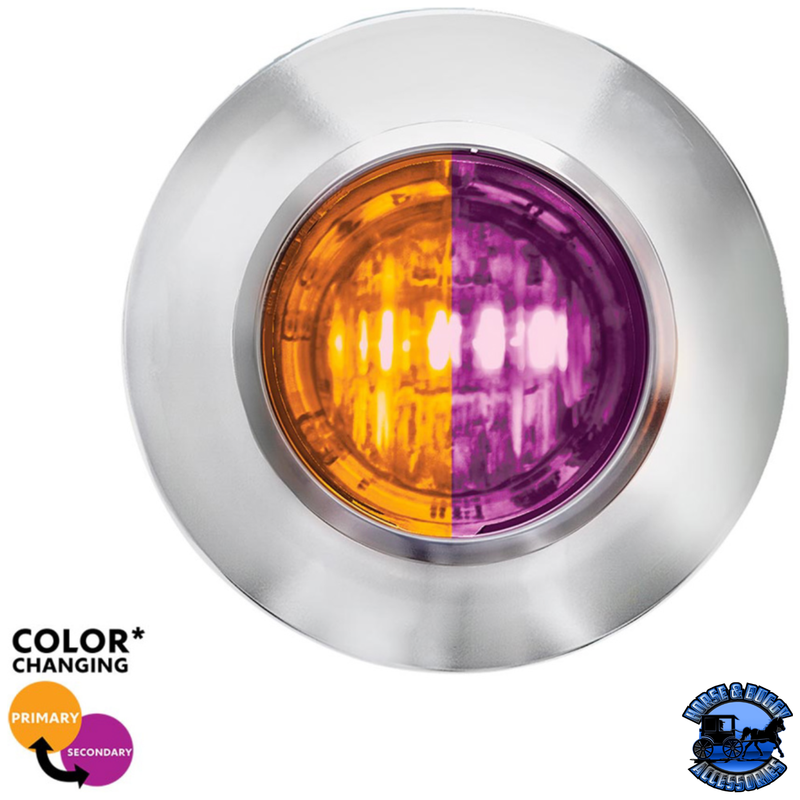 2 LED 3/4" MINI DUAL FUNCTION DOUBLE FURY LIGHT (CLEARANCE/MARKER) (Choose LED Color) Clearance Light Amber & Purple Light Gray