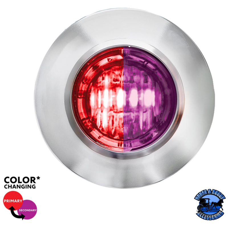 2 LED 3/4" MINI DUAL FUNCTION DOUBLE FURY LIGHT (CLEARANCE/MARKER) (Choose LED Color) Clearance Light Red & Purple Light Gray