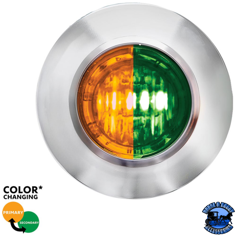 2 LED 3/4" MINI DUAL FUNCTION DOUBLE FURY LIGHT (CLEARANCE/MARKER) (Choose LED Color) Clearance Light Amber & Green Light Gray