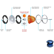 GLASS WATERMELON LIGHT KIT FOR 3/4" MINI LIGHT (Choose Lens Color) watermelon glass lens Amber Lens,Dark Amber Lens,Red Lens,Clear Lens Light Gray
