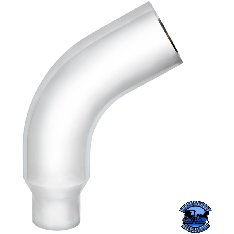 CHROME 58 DEGREE ANGLED EXHAUST ELBOWS FOR PETERBILT 379 (Choose Connection Size) exhaust elbow 6" O.D. to 5" O.D. Light Gray
