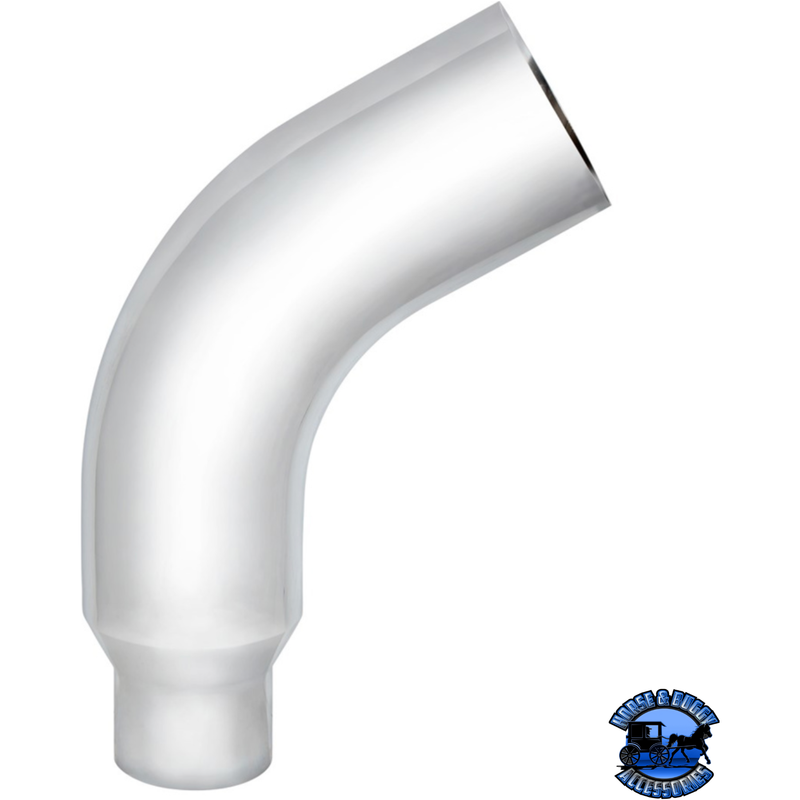 CHROME 58 DEGREE ANGLED EXHAUST ELBOWS FOR PETERBILT 379 (Choose Connection Size) exhaust elbow 7" O.D. to 5" O.D. Light Gray