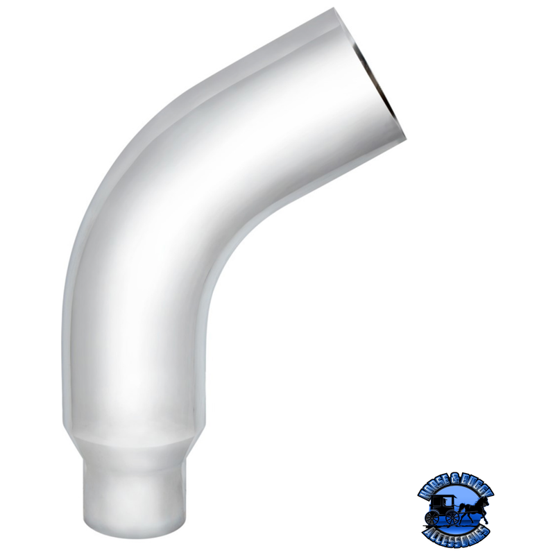 CHROME 58 DEGREE ANGLED EXHAUST ELBOWS FOR PETERBILT 379 (Choose Connection Size) exhaust elbow 8" O.D. to 5" O.D. Light Gray