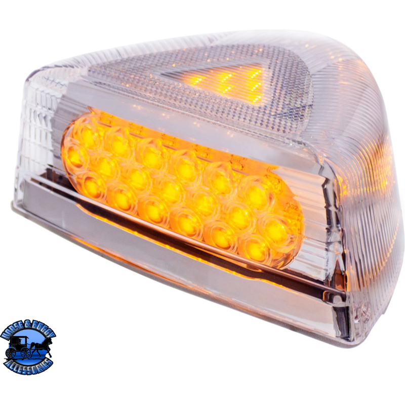 37 LED TURN SIGNAL LIGHT WITH CHROME BASE FOR 1987-2007 PETERBILT 379/378/357 (Choose Lens Color) TURN SIGNAL Clear Gray