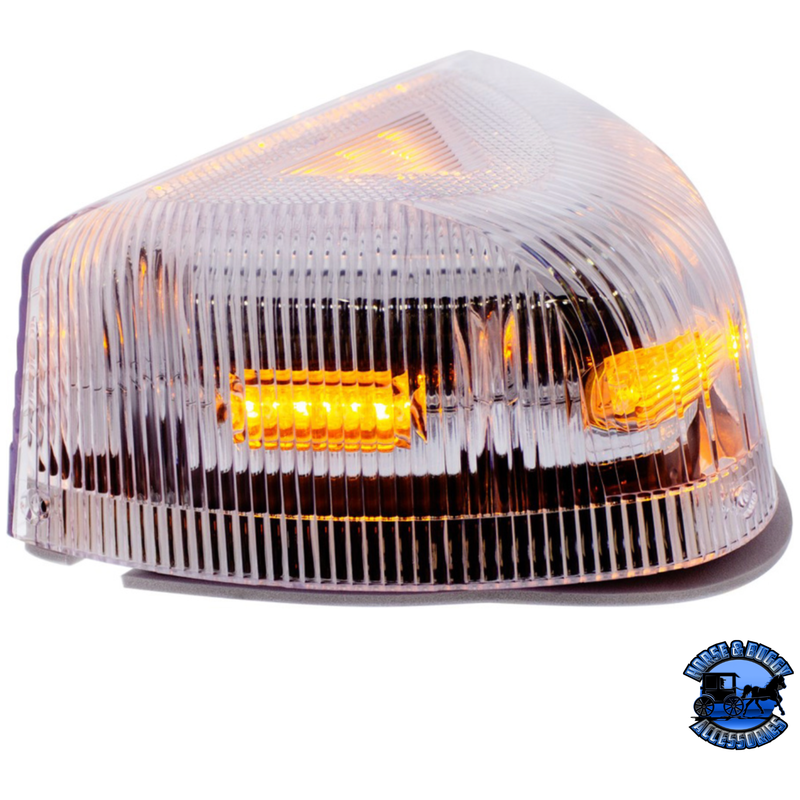 37 LED TURN SIGNAL LIGHT WITH CHROME BASE FOR 1987-2007 PETERBILT 379/378/357 (Choose Lens Color) TURN SIGNAL Amber,Clear Gray
