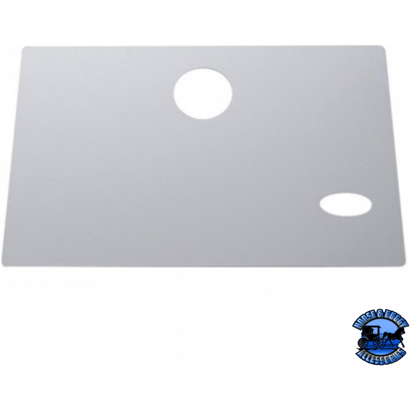 STAINLESS GLOVE BOX COVER WITH OVAL CUTOUT FOR EARLY PETERBILT #21520 Glove Box Cover Gray