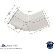 ALUMINIZED 58 DEGREE EXHAUST TURBO ELBOW FOR PETERBILT 379 #PB379-13430 exhaust elbow Light Gray