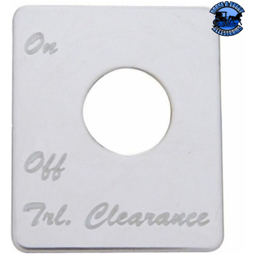 STAINLESS STEEL SWITCH NAME PLATE FOR PETERBILT - TRAILER CLEARANCE #48472 Switch Name Plate Light Gray