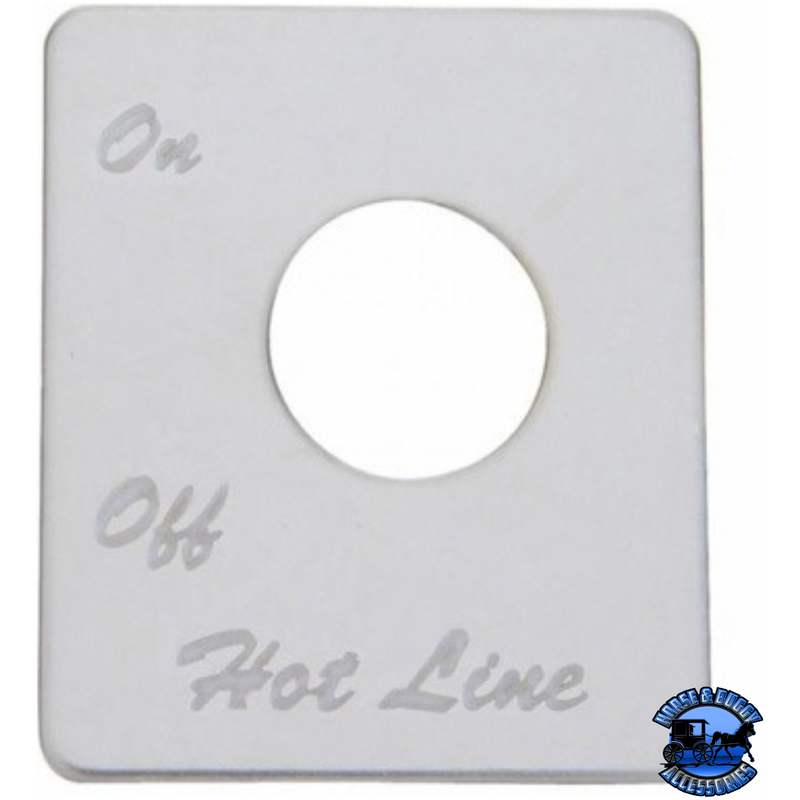 STAINLESS STEEL SWITCH NAME PLATE FOR PETERBILT - FUEL HOT LINE #48438 Switch Name Plate Light Gray