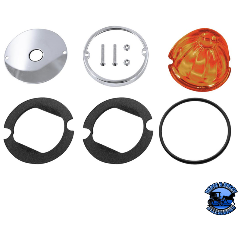 GLASS WATERMELON LIGHT KIT FOR 3/4" MINI LIGHT (Choose Lens Color) watermelon glass lens Dark Amber Lens Dark Slate Gray