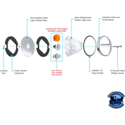 GLASS WATERMELON LIGHT KIT FOR 3/4" MINI LIGHT (Choose Lens Color) watermelon glass lens Amber Lens,Dark Amber Lens,Red Lens,Clear Lens Dark Slate Gray