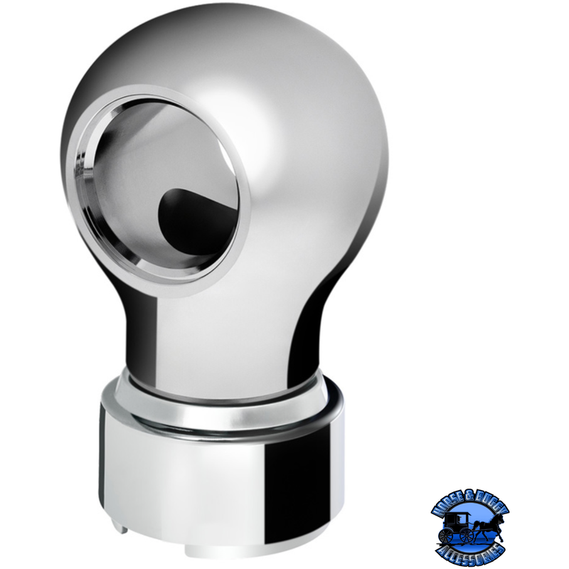 THREAD-ON CHARLOTTE STYLE GEARSHIFT KNOB WITH 9/10 SPEED ADAPTER (Choose Finish) Knob Chrome Light Gray