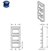 CHROME 3-ROCKER SWITCH COVER FOR PETERBILT 579 (2012-2019) & 567 (2014-2019)- 3 SWITCHES #41768 Switch Cover Dark Slate Gray