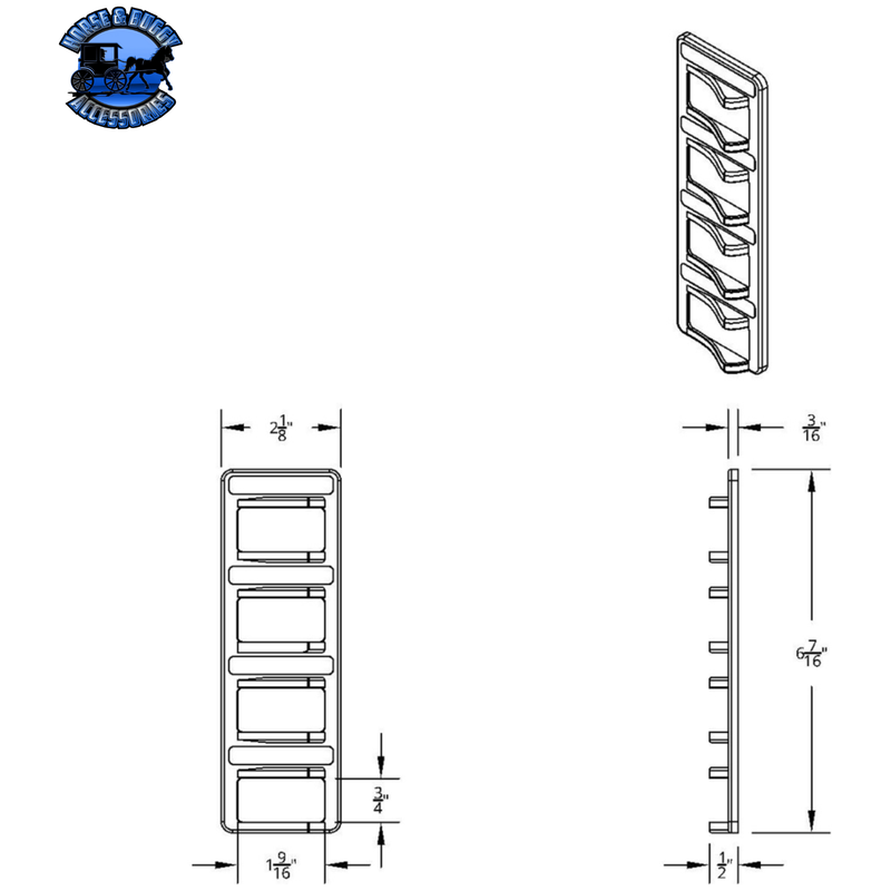 CHROME 4-ROCKER SWITCH COVER FOR PETERBILT 579 (2012-2019) & 567 (2014-2019)- 4 SWITCHES #41769 Switch Cover Dark Slate Gray