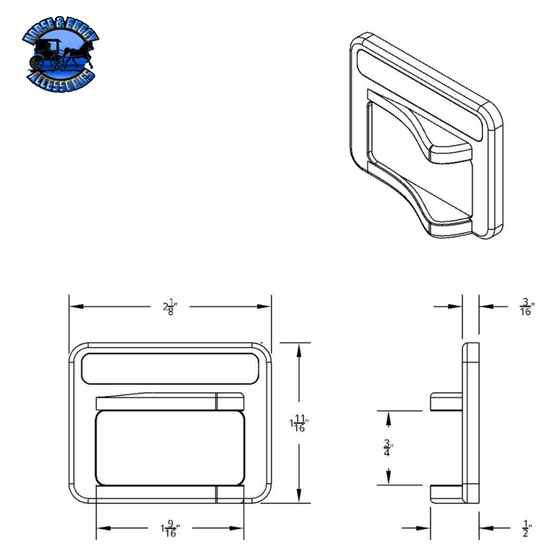 CHROME ROCKER SWITCH COVER FOR PETERBILT 579 (2013-2019) & 567 (2014-2018)- FIFTH WHEEL #41765 Switch Cover Dark Slate Gray