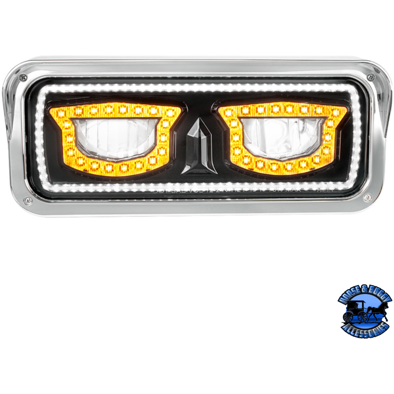 HIGH POWER LED HEADLIGHT WITH TURN SIGNAL AND POSITION LIGHT (Choose Side) (Choose Finish) LED Headlight Black / Passenger's Side Dark Slate Gray