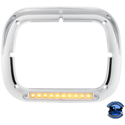 10 LED 5" X 7" HEADLIGHT BEZEL WITH VISOR (Choose Lens Color) Headlight Bezel Clear Light Gray