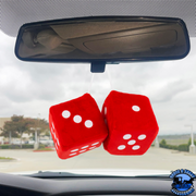 3" X 3" CLASSIC FUZZY DICE (Choose Color) interior Pink,Blue,Black,Red,White Dark Slate Gray