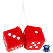 3" X 3" CLASSIC FUZZY DICE (Choose Color) interior Red Red