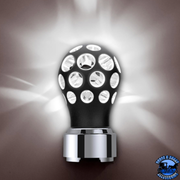 THREAD-ON PHOENIX STYLE BALL GEARSHIFT KNOB WITH LED 9/10 SPEED ADPATER (Choose Color) (Choose LED Color) SHIFTER Matte Black / Blue,Matte Black / Red,Matte Black / Amber,Matte Black / White,Matte Black / Green,Matte Black / Purple,Clear Anodized / Blue,Clear Anodized / Red,Clear Anodized / Amber,Clear Anodized / White,Clear Anodized / Green,Clear Anodized / Purple Dark Gray