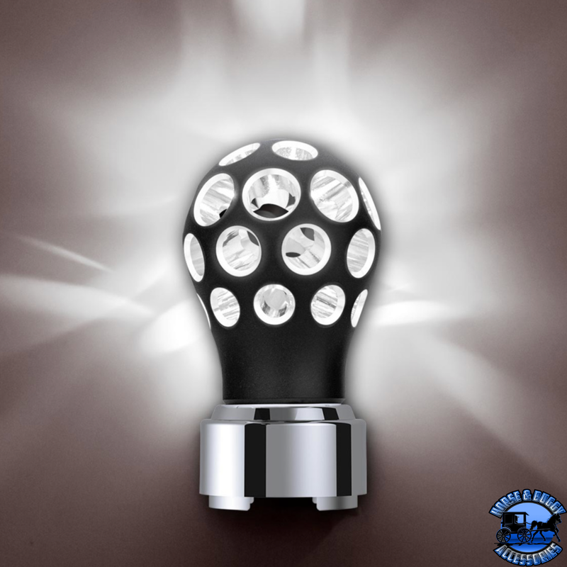 THREAD-ON PHOENIX STYLE BALL GEARSHIFT KNOB WITH LED 9/10 SPEED ADPATER (Choose Color) (Choose LED Color) SHIFTER Matte Black / Blue,Matte Black / Red,Matte Black / Amber,Matte Black / White,Matte Black / Green,Matte Black / Purple,Clear Anodized / Blue,Clear Anodized / Red,Clear Anodized / Amber,Clear Anodized / White,Clear Anodized / Green,Clear Anodized / Purple Dark Gray