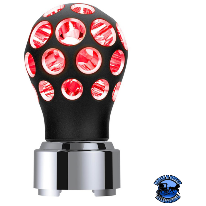 Light Pink THREAD-ON PHOENIX STYLE BALL GEARSHIFT KNOB WITH LED 9/10 SPEED ADPATER (Choose Color) (Choose LED Color) SHIFTER Matte Black / Red