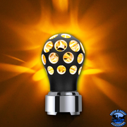 THREAD-ON PHOENIX STYLE BALL GEARSHIFT KNOB WITH LED 9/10 SPEED ADPATER (Choose Color) (Choose LED Color) SHIFTER Matte Black / Blue,Matte Black / Red,Matte Black / Amber,Matte Black / White,Matte Black / Green,Matte Black / Purple,Clear Anodized / Blue,Clear Anodized / Red,Clear Anodized / Amber,Clear Anodized / White,Clear Anodized / Green,Clear Anodized / Purple Saddle Brown